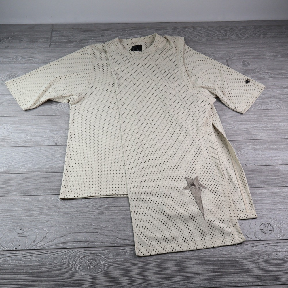 Rick Owens x Champion Toga Mesh Asymmetric T-Shirt Men's S Pearl